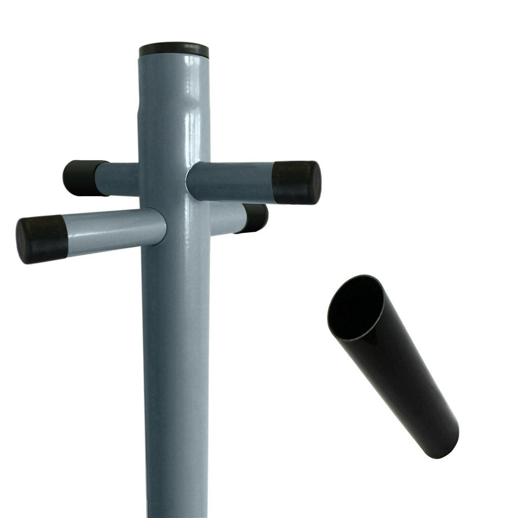 2-Piece Outdoor Clothes Line Post Set with Grey Powder-Coated Steel Tube – 2.4m Height