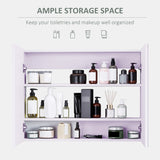 Wall-Mounted Bathroom Mirror Cabinet with Double Doors & Adjustable Shelf – Modern Dual-Purpose Storage Unit