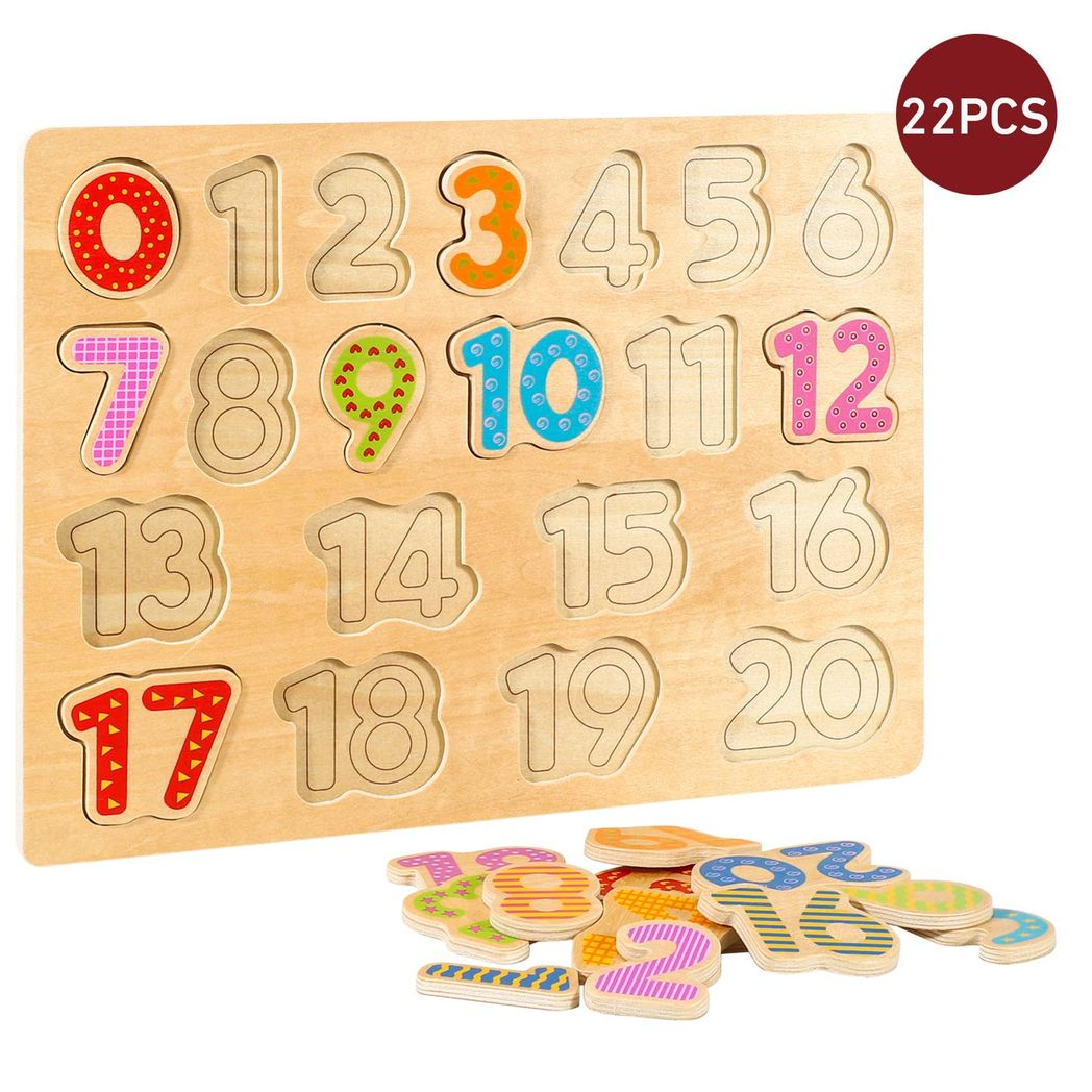 SOKA Wooden Number Board with Numbers 1–20 – Pre-Math Learning Toy for Kids
