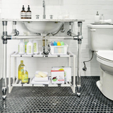 VINSANI Expandable Under Sink Caddy Rack – Waterproof Organiser for Kitchens & Bathrooms