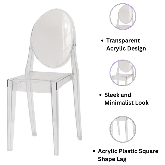Modern ghost clear acrylic dining chair