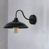 Vintage Hemisphere Wall Light with Swan Neck and E27 Socket – Dimmable Indoor Sconce, Black