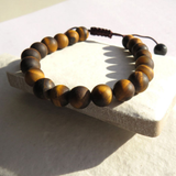 Aye Do Gifts Men's Tiger's Eye Adjustable Bead Bracelet, 8.5mm Matt Beads
