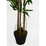 Leaf 150cm (5ft) Artificial Bamboo Plant with Real Natural Bamboo Canes – Realistic Home Decor, Green