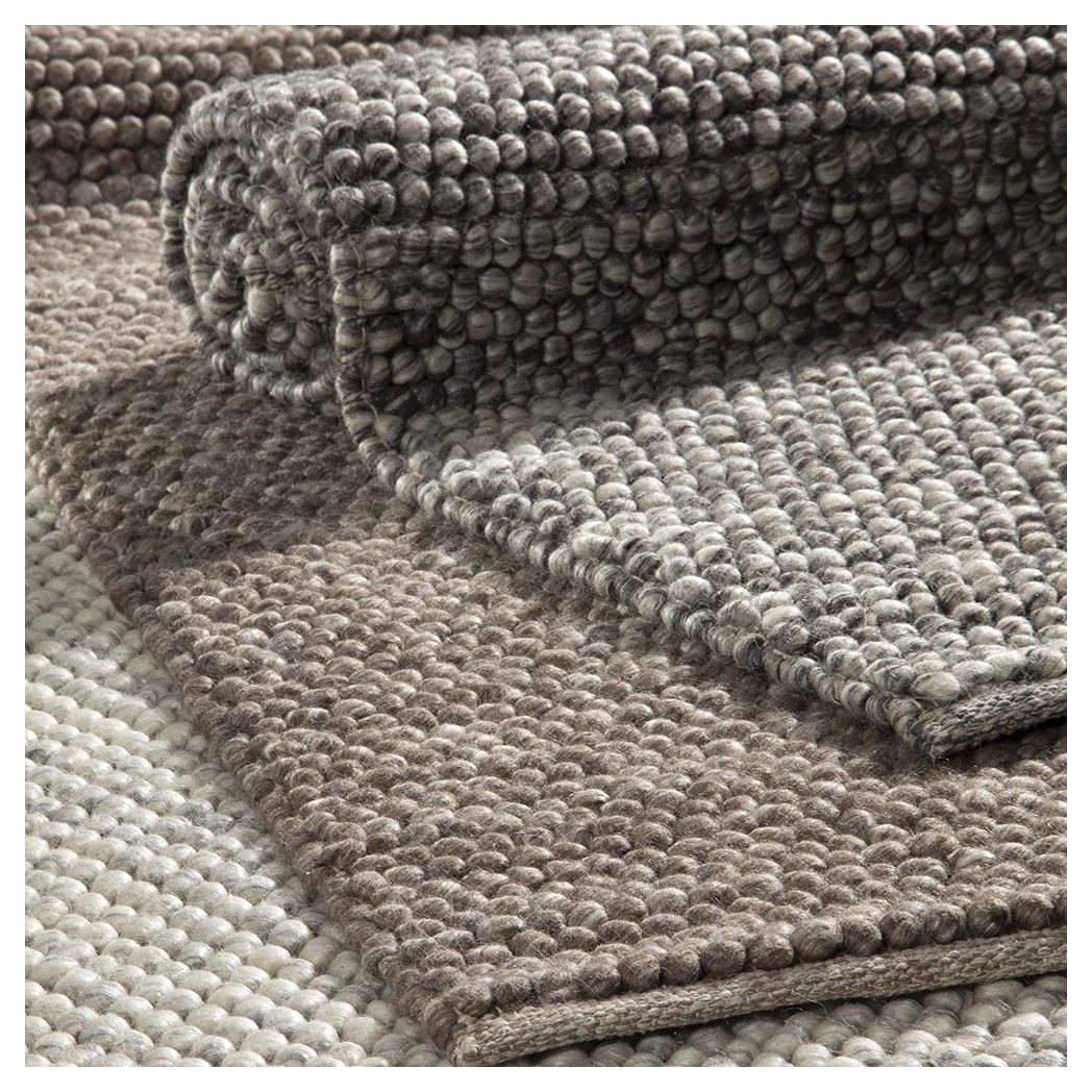 Esselle Home Delilah Wool Pebble Rug, 120 x 170cm – Soft Textured 100% Wool, Mottled Grey