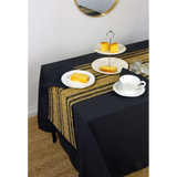 Avon 100% Cotton Tablecloth, 240 x 140cm – Formal & Occasional Dining Table Linen, Black