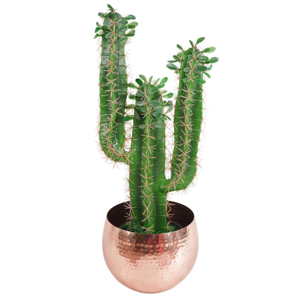 Leaf Large Hammered Metal Planter, 22 x 18cm Straight Edge – Handmade Rustic Indoor Plant Pot