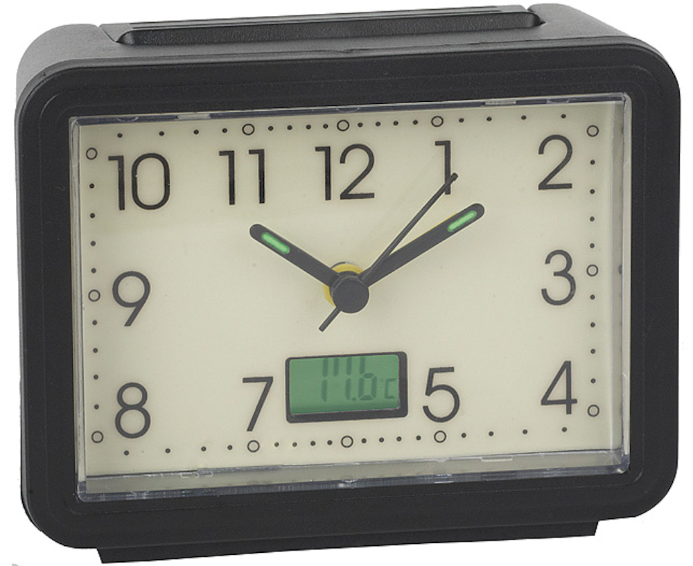 Avilo GID Alarm Clock with Temperature Display, Set of 2 – Large Face, Easy-Read Numbers