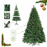 7ft Green Colorado Artificial Christmas Tree, 210cm – Pine-Effect Tips, Reusable Festive Decor