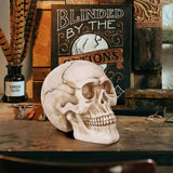 Vinsani Life-Size Resin Halloween Skull Replica, 20 x 15 x 15cm – Realistic Gothic Decoration and Costume Prop