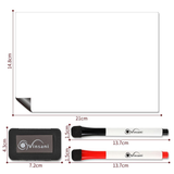 Vinsani A5 Magnetic Whiteboard with 2 Markers and Eraser – Gloss Planner & Organiser for Home or Office