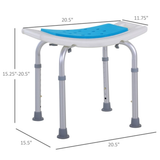Aluminium Alloy Shower Chair with Side Handles, 6 Height Levels, 300lbs Capacity – Non-Slip Bath Stool