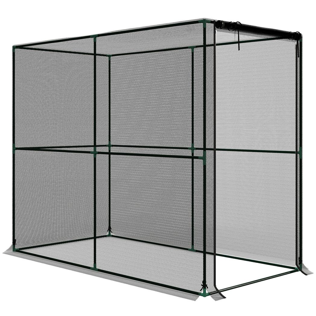 Outsunny Fruit Cage Bird Netting with Zipped Door and HDPE Mesh Cover – Brassica Protection Tent, 2 x 1 x 1.6 m
