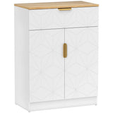 HOMCOM Modern Sideboard Storage Cabinet with Drawer and Adjustable Shelf, 82 x 60cm, White