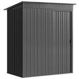 Outsunny 5 x 3.5ft Metal Garden Storage Shed with Sliding Door and Roof Vents – Waterproof, Dark Grey