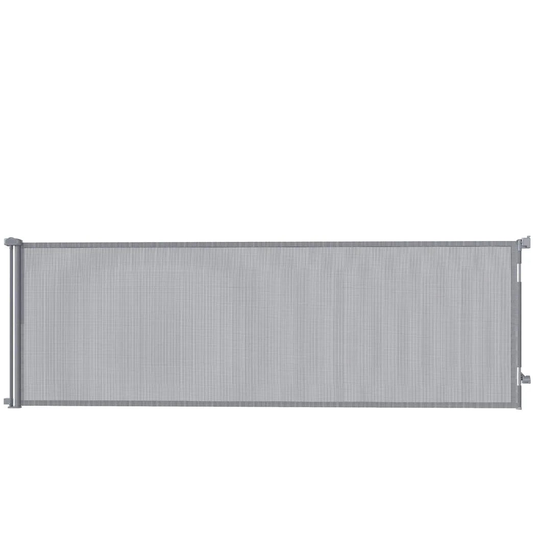 PawHut Retractable Dog Gate, Extends to 300cm Wide x 104cm Tall – One-Hand Mesh Gate for Stairs