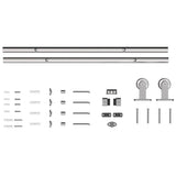 HOMCOM Sliding Door Hardware Kit with 152cm Track, Silent Pulleys & 304 Stainless Steel – Heavy Duty, Silver