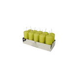 Pillar Candles 9cm Pack of 10 – Home Decor Candle Set, Lime Green