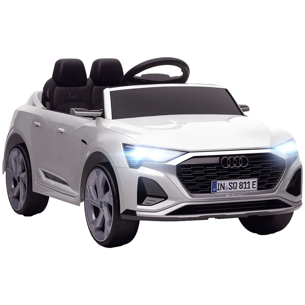 AIYAPLAY Licensed Audi Q8 e-tron Sportback 12V Kids Ride-On Car with Remote Control & Four-Wheel Suspension – White