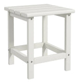 Outsunny Square Garden Coffee Table with Recycled HDPE Tabletop – Outdoor Side Table, 38 x 38 x 46 cm, White