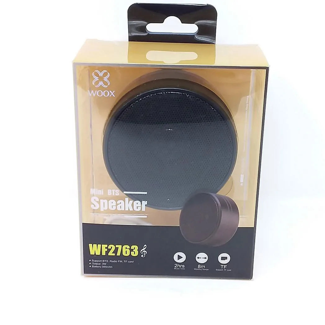 WOOX WF2763 Mini Bluetooth Speaker with FM Radio and TF Card Support – Portable Wireless Speaker, Black