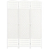 HOMCOM 3 Panel Folding Room Divider, Hand-Woven Paper Rope & Bamboo Privacy Screen – Living Room Partition