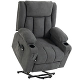 HOMCOM Dual Motor Electric Riser Recliner Chair with Massage & Heat – 55° Lift Chair for Elderly, Dark Grey