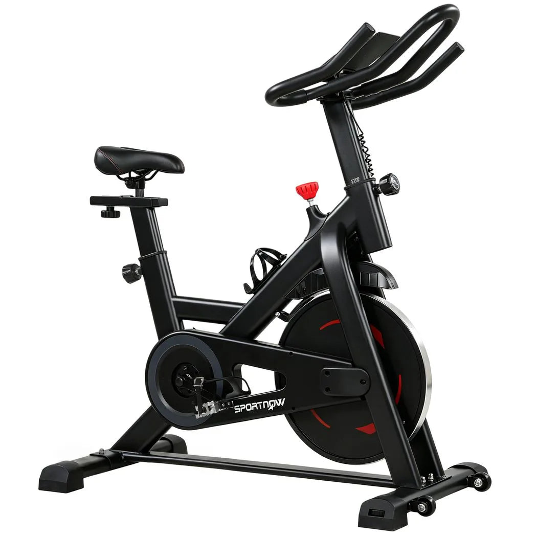 SPORTNOW Exercise Bike with Smart App, 0-100% Magnetic Resistance & Adjustable Seat – Indoor Stationary Bike