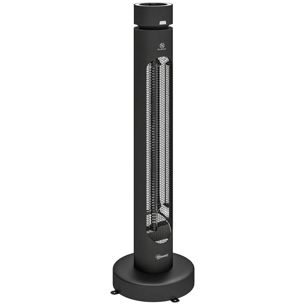 Outsunny 2000 W Free-Standing Oscillating Electric Infrared Patio Heater with Remote and Knob Control – Black