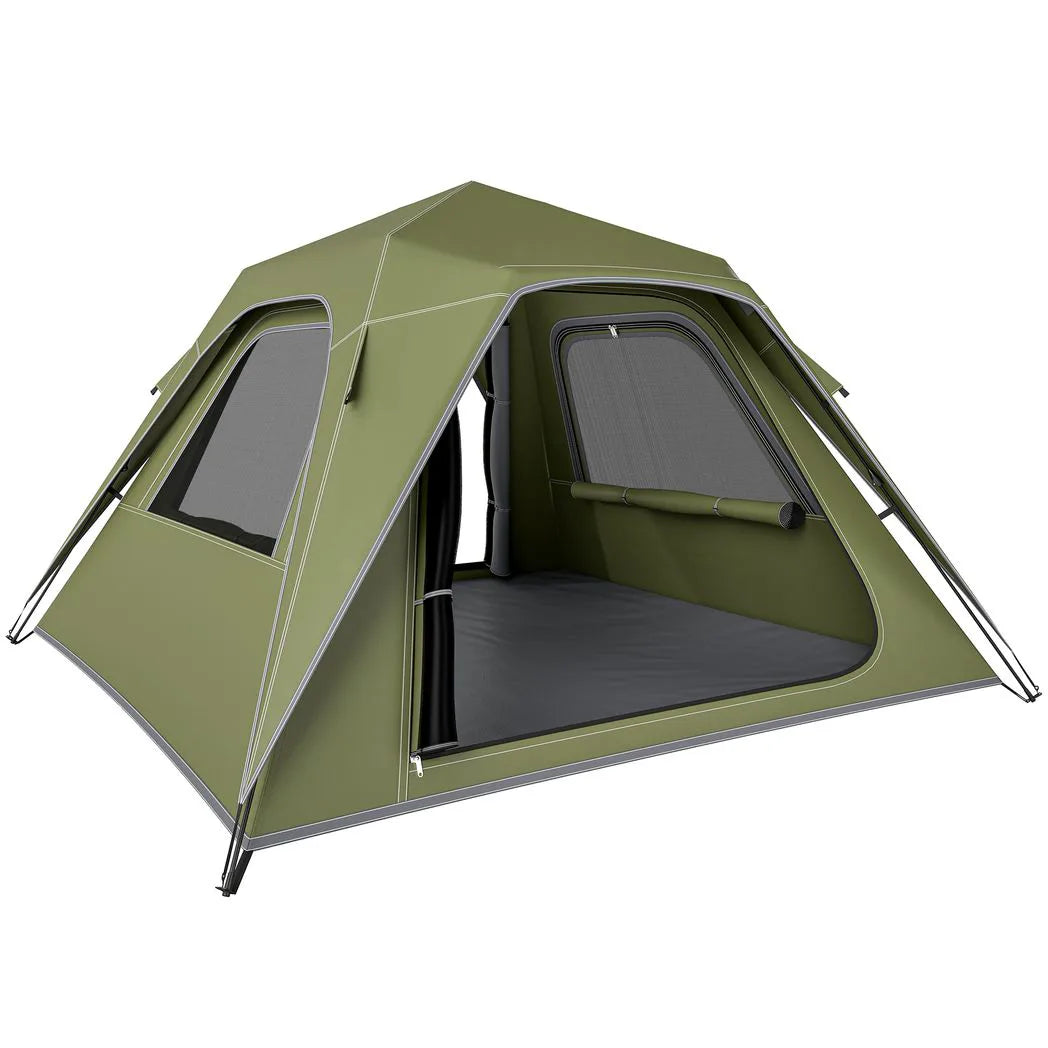Outsunny 2-3 Person Pop Up Tent with 3000mm Waterproof Rating, UPF50 & Mesh Windows – Instant Camping Tent, Green
