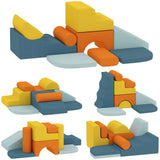 AIYAPLAY 9-Piece Kids Soft Play Foam Blocks Set with Detachable Cover for Climbing & Crawling