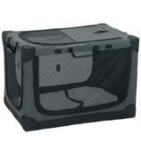 PawHut Foldable Soft Dog Crate with Removable Pad and Mesh Windows, 76 x 54 x 54 cm – Pet Travel Carrier, Army Green