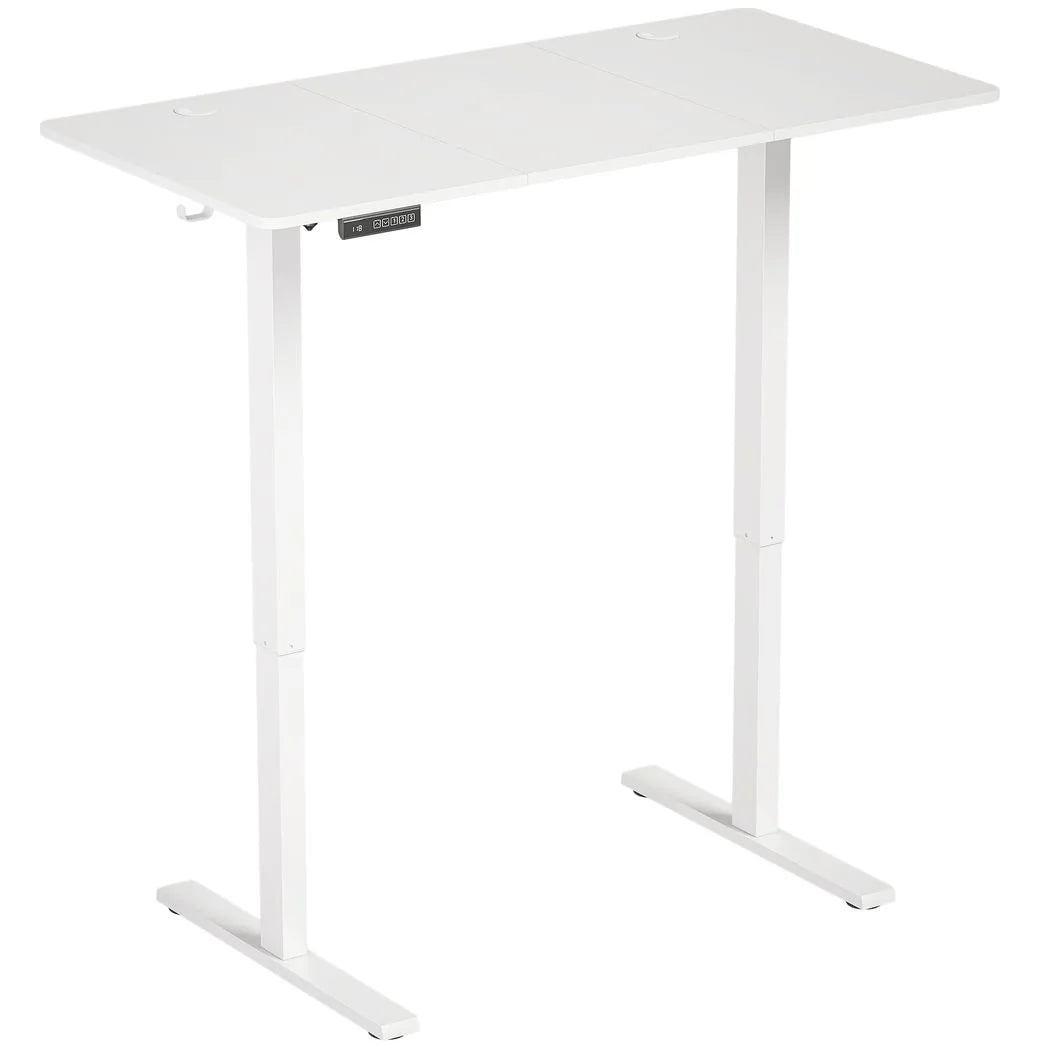 HOMCOM Electric Standing Desk with Memory Presets, LED Display & Cable Holes – Height Adjustable, White
