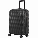 HOMCOM 24 Inch ABS Hard Shell Suitcase with TSA Lock and Spinner Wheels – 64L Checked Luggage, Black