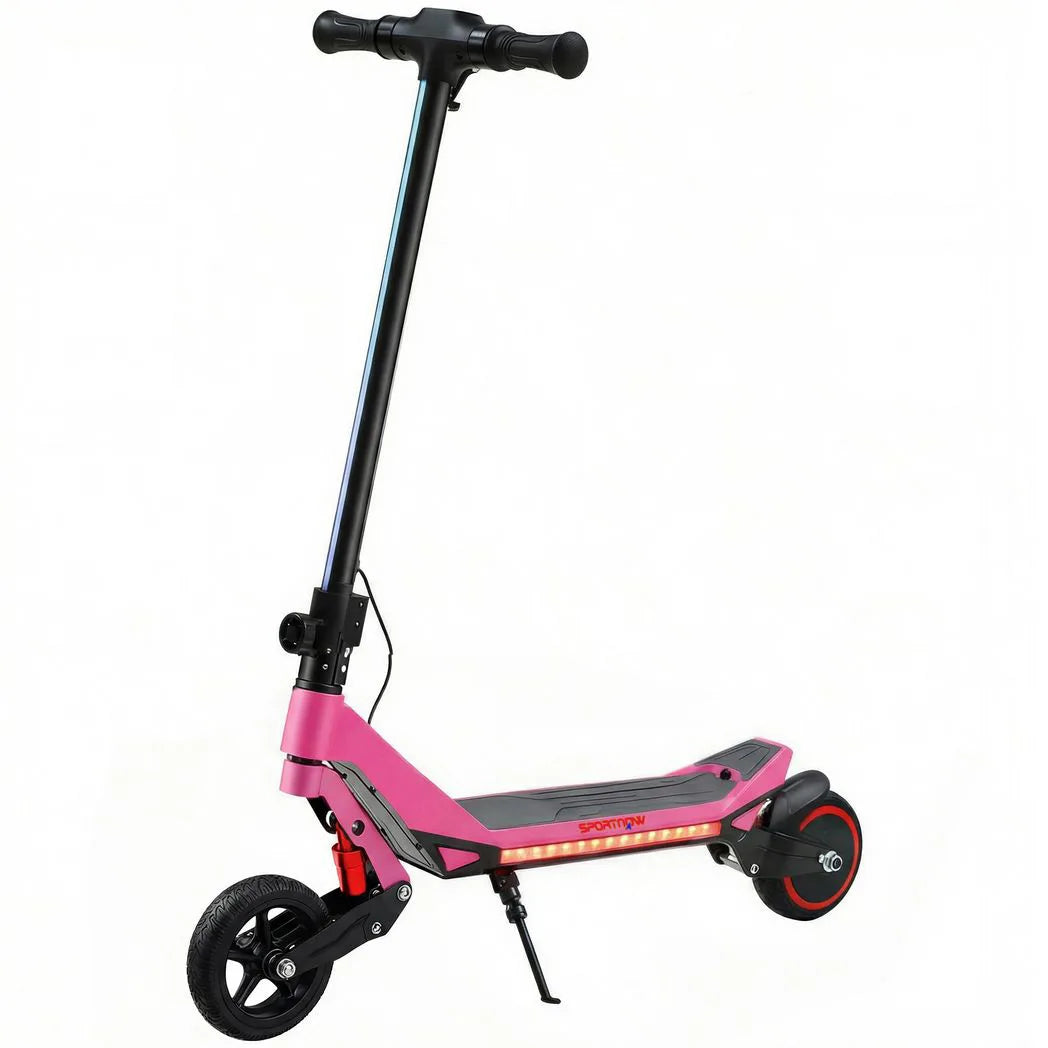 SPORTNOW Kids Electric Scooter with LED Display, RGB Lights & Suspension – Foldable E-Scooter, Up to 16km/h, Pink