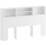 HOMCOM King-Size Freestanding Headboard with 4 Open Storage Compartments – Bedroom Bed Headboard, White