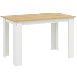 HOMCOM Dining Table for 4-6 People with Wood Effect Melamine Top – Space-Saving Kitchen Table, Oak and White