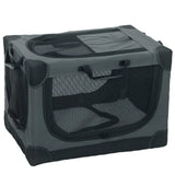 PawHut Soft Dog Crate, 60 x 42 x 43 cm – Foldable Travel Carrier with Removable Pad and Mesh Window, Army Green