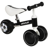 AIYAPLAY Balance Bike for Toddlers 1–2 Years with Adjustable Seat and Light-up Rear Wheels – Boys and Girls, Black