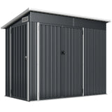Outsunny 7.5 x 4.3ft Galvanised Metal Garden Shed with 3 Lockable Doors and Vents, Dark Grey