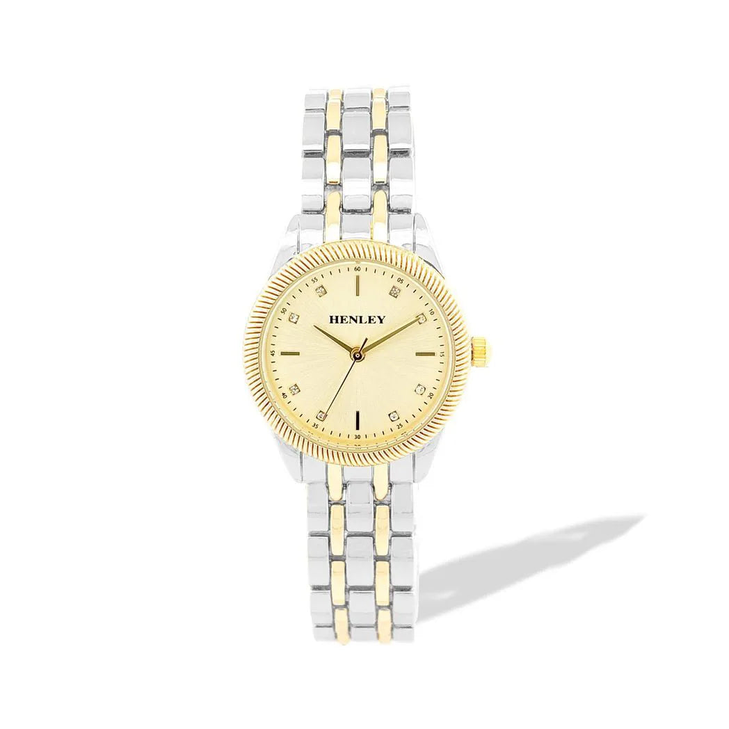 Henley Women's Chiselled Fashion Bracelet Watch – Two Tone