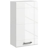 kleankin High Gloss Bathroom Wall Cabinet with Soft-Close Door and Adjustable Shelf – Storage, White