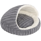 PawHut Cat Bed Cave with Non-Slip Base & Washable Cushion – Warm Plush Semi-Enclosed House for Indoor Kittens
