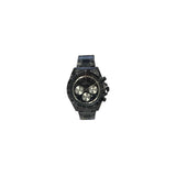 Christyan Arden Mens New FK Fashion Dated Multi Eye Black Dial Analogue Black Metal Bracelet Strap Watch