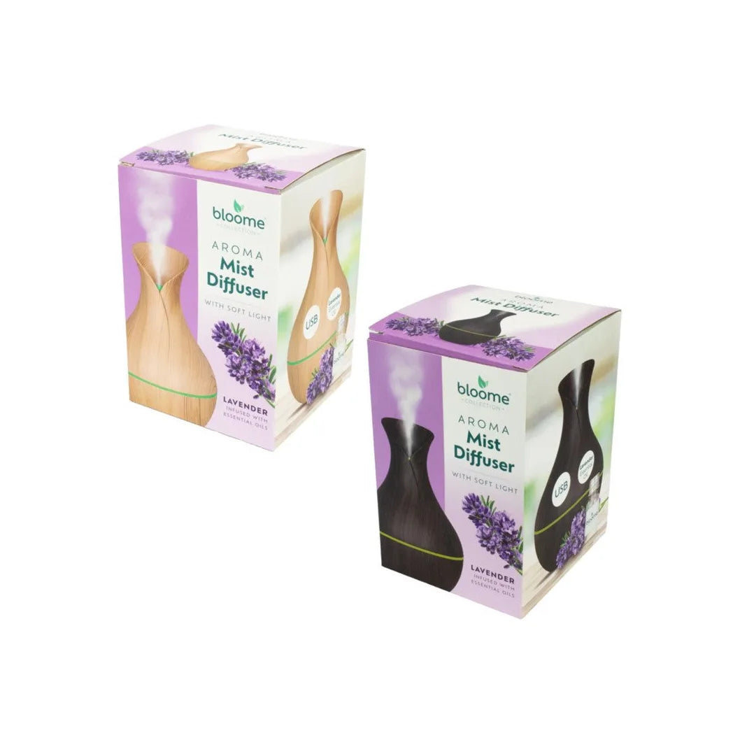 Bloome Aroma Vase Mist Diffuser with Soft Light, 200ml – Home Fragrance, Lavender