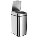 HOMCOM 12L Automatic Sensor Bin with Fingerprint-Resistant Stainless Steel – Touchless Kitchen Bin, Silver