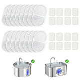 PawHut 16 Pack Cat Water Fountain Replacement Filters with Activated Carbon & Resin – For 3.2L/2.5L Fountains