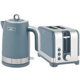 HOMCOM Sleek Textured Kettle and 2-Slice Toaster Set with 3000W 1.7L Rapid-Boil Kettle, 7-Level Toaster – Blue