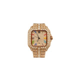 NY London Men's Bling Watch – Square Rose Gold Dial, Rose Gold Bracelet, Date Display