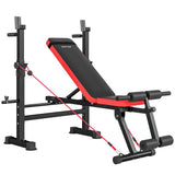 SPORTNOW Adjustable Weight Bench with Squat Rack & Dip Stand – Foldable Home Gym Bench, 420kg Capacity